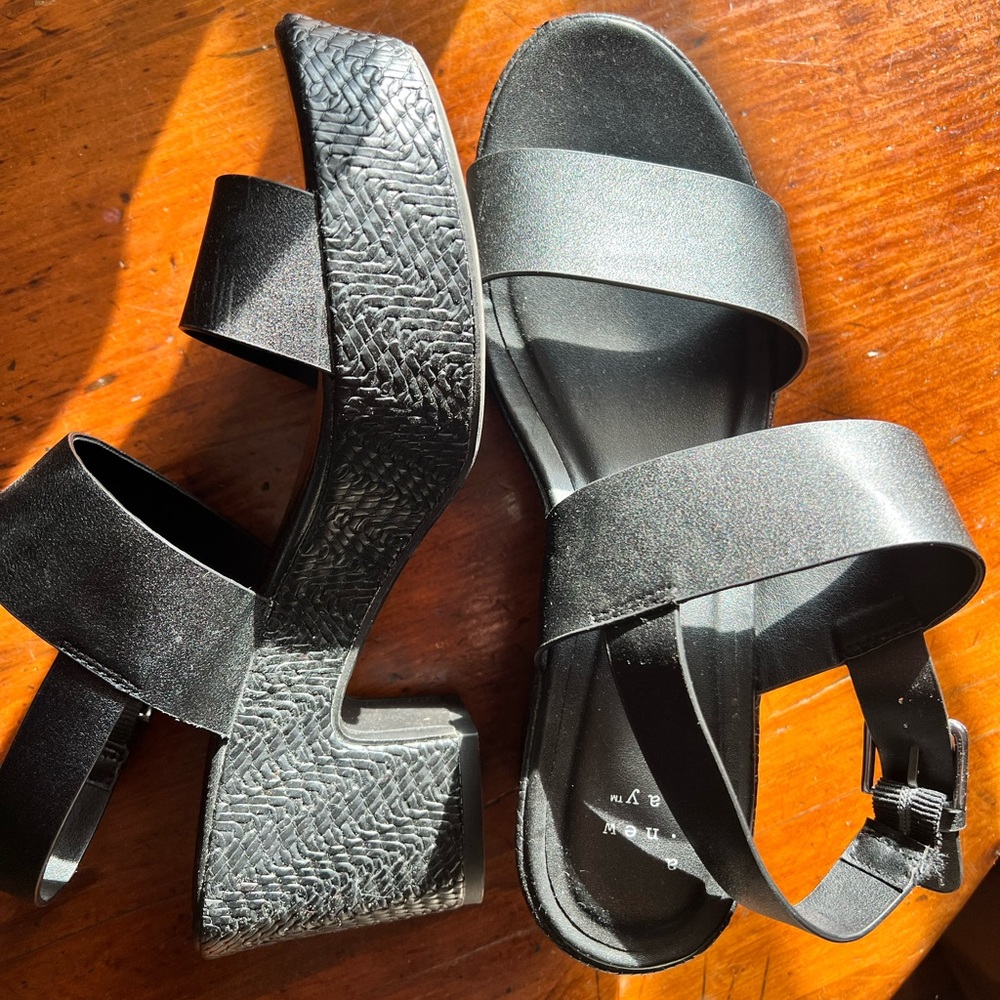 black platform heels